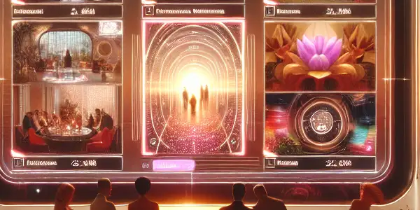 A luxurious digital environment showcasing diverse individuals enjoying passion-driven activities and high-quality entertainment experiences.